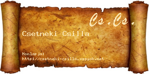 Csetneki Csilla névjegykártya